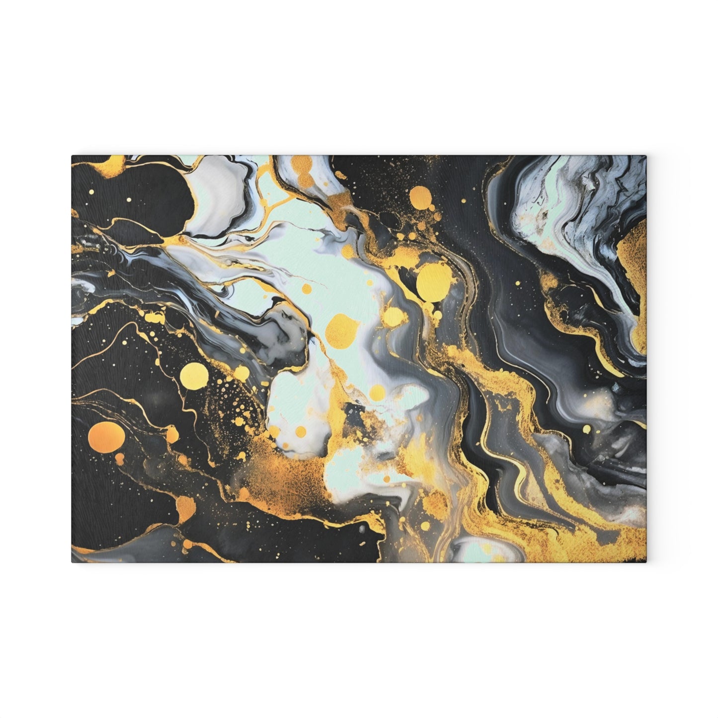 Black and Gray Marble Glass Cutting Board