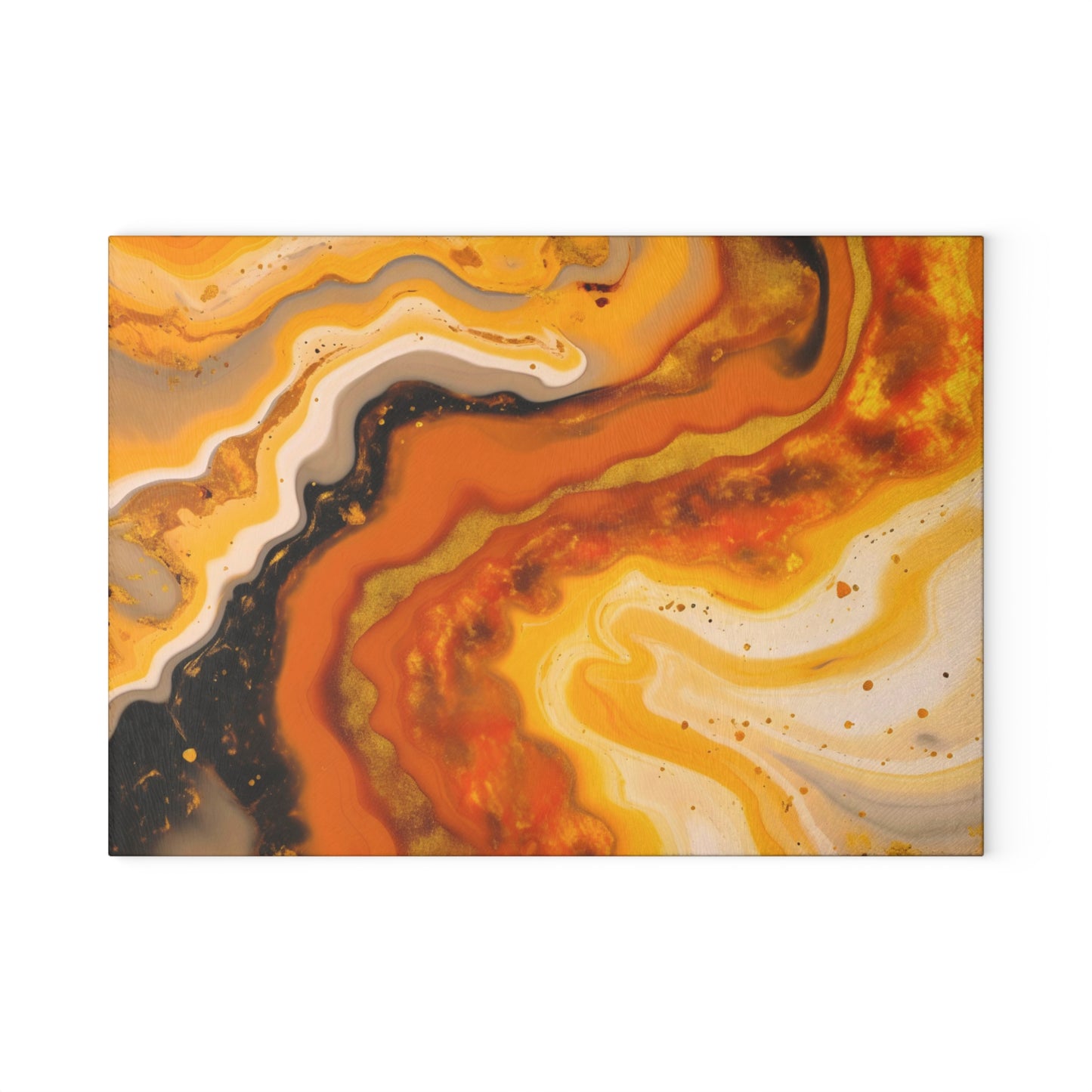 Terracotta and Black Granite Glass Cutting Board