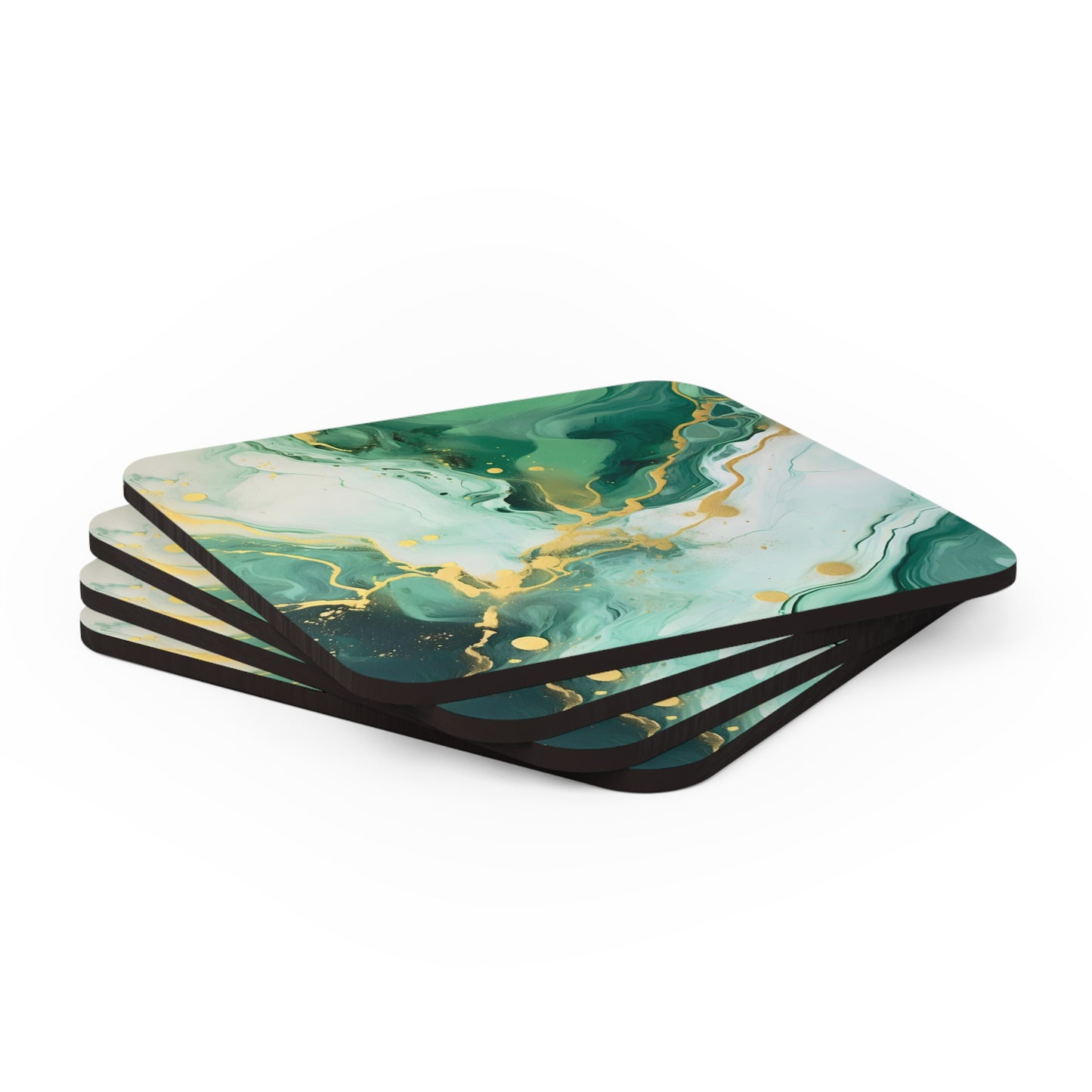 Soft Green and Ivory Geode | Set of 4 Coasters