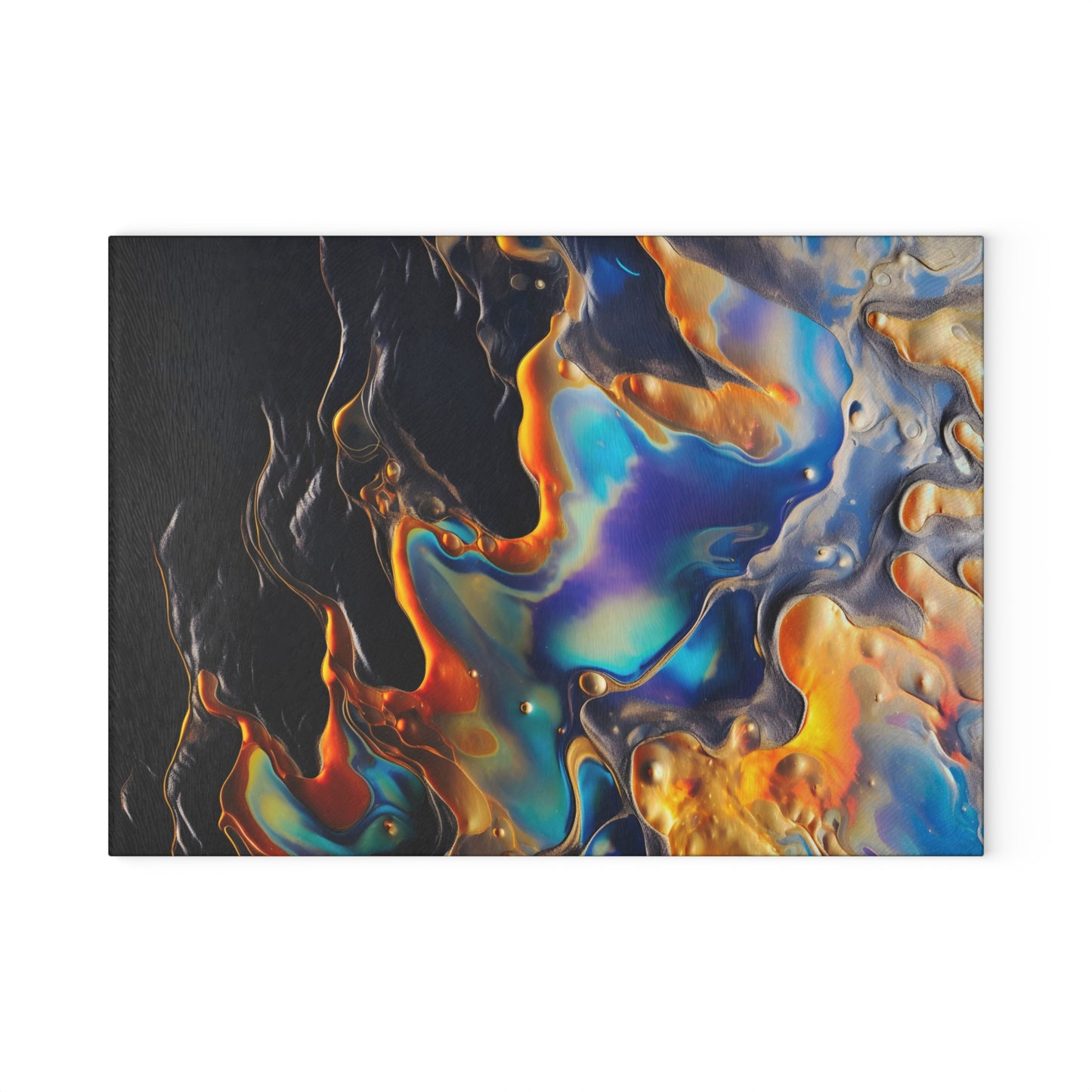 Iridescent Navy Blue Geode Glass Cutting Board