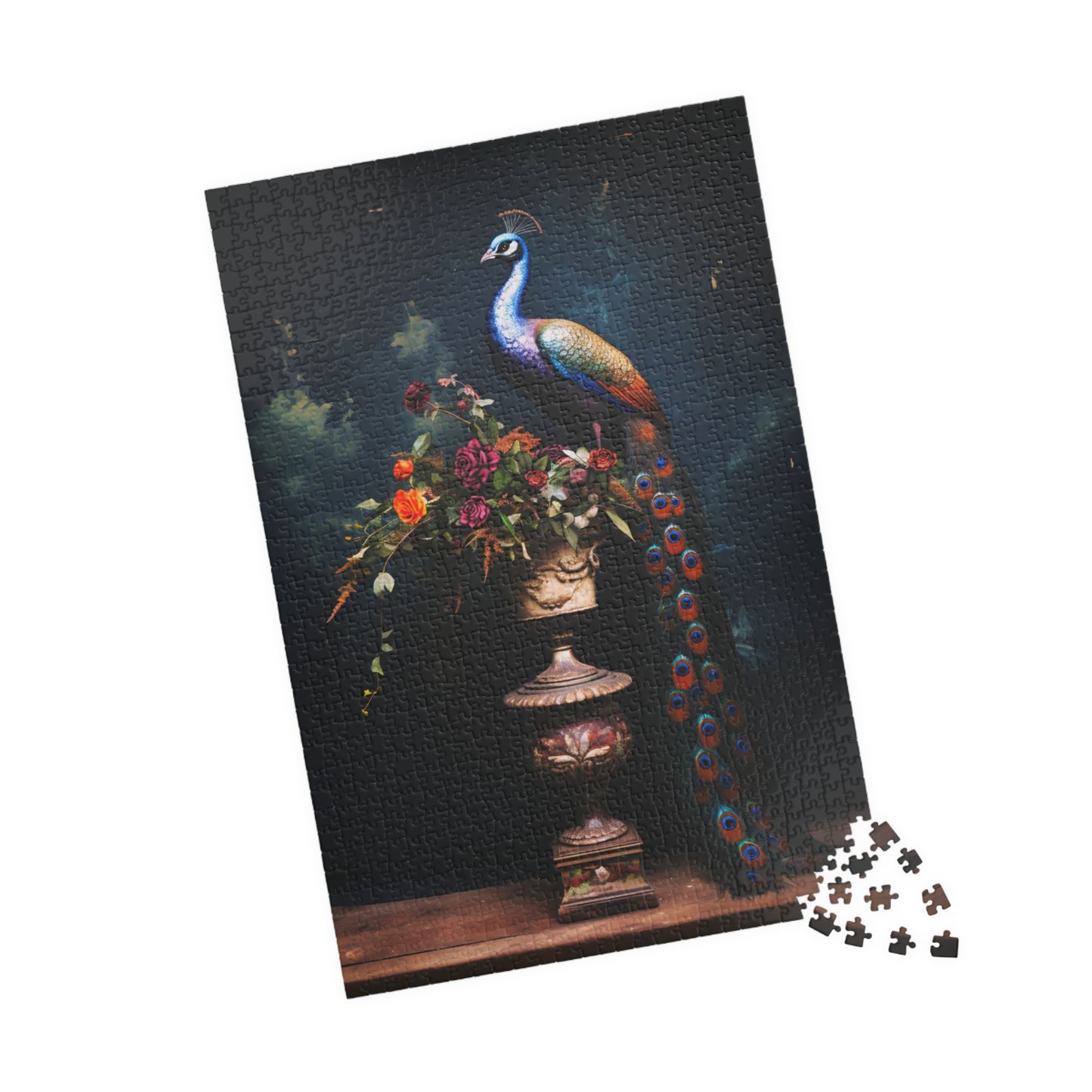 Peacock with a Vase of Flowers | Jigsaw Puzzle