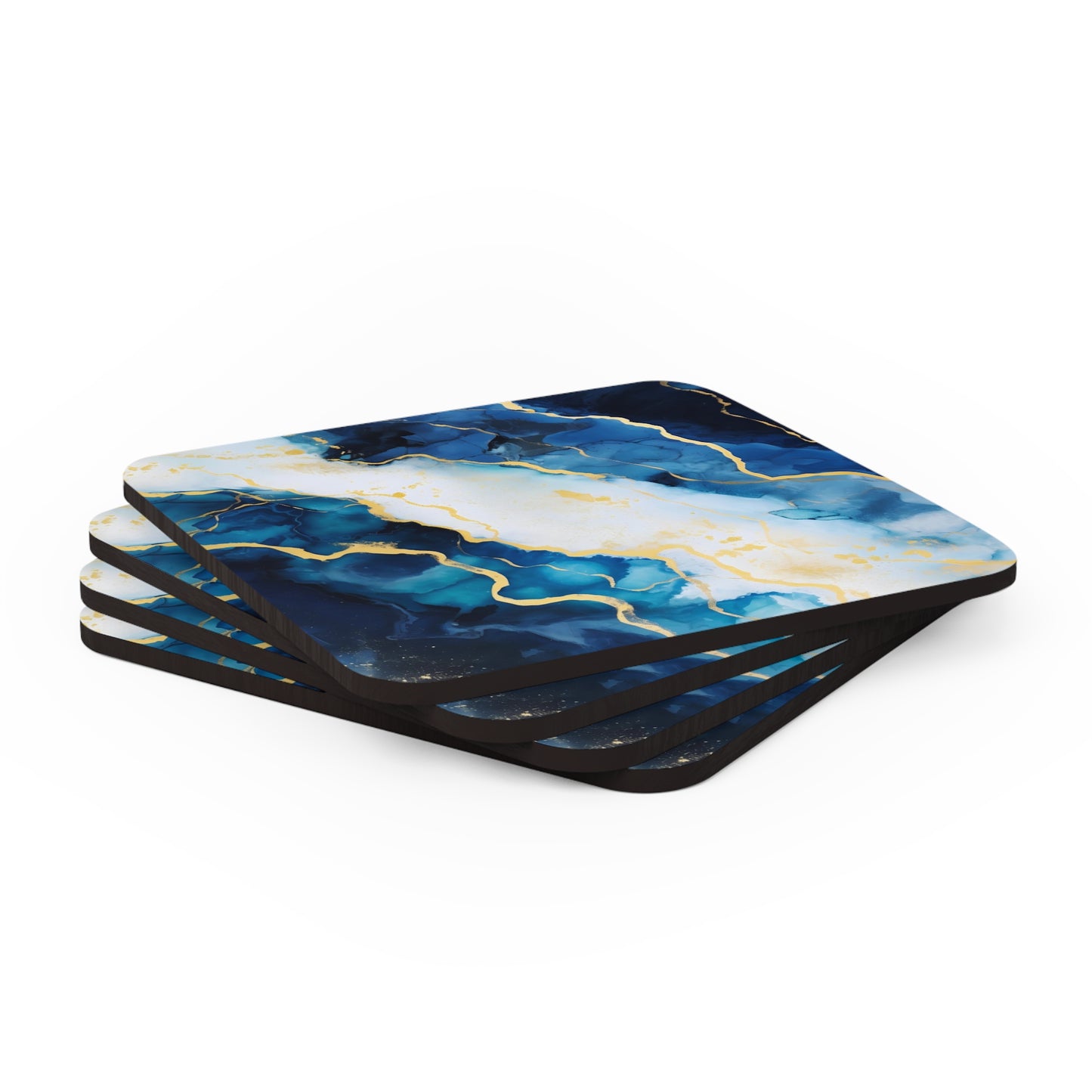 Navy Blue and Ivory Geode | Set of 4 Coasters