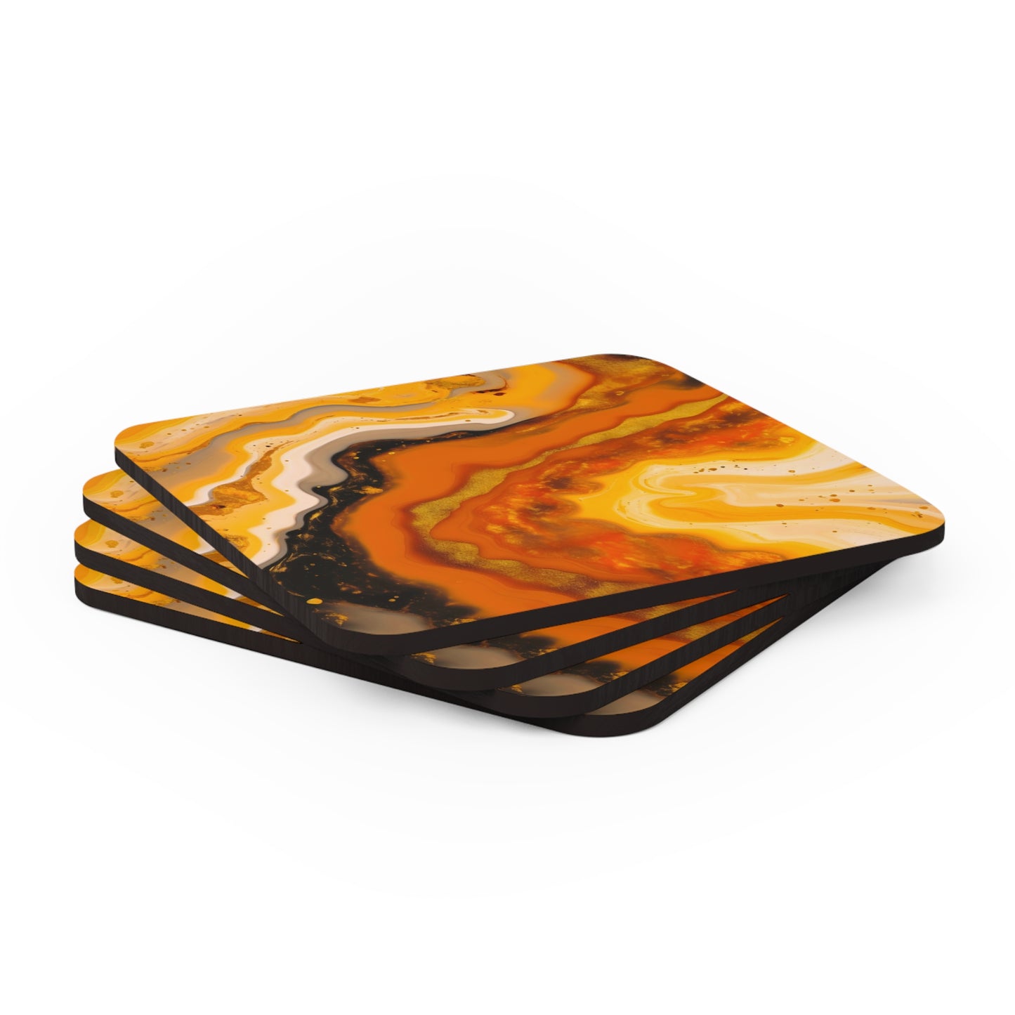 Terracotta and Black Granite | Set of 4 Coasters