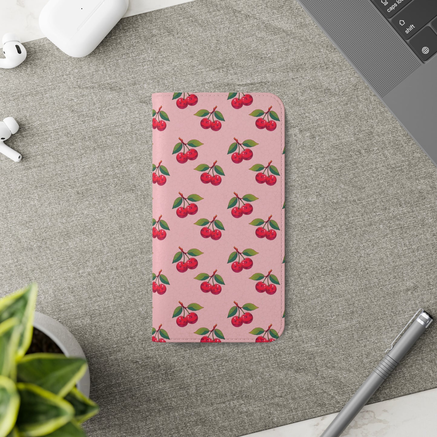 Pink Cherry Pattern | Wallet Phone Case