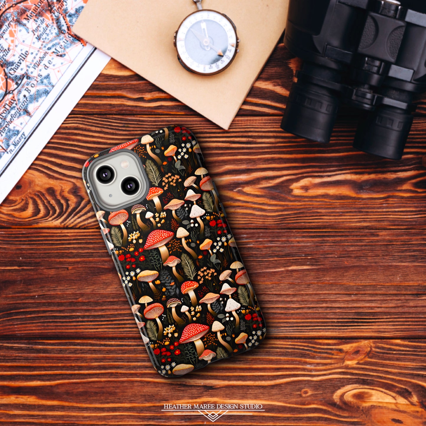 Rustic Forest Mushroom Pattern | Tough Phone Case