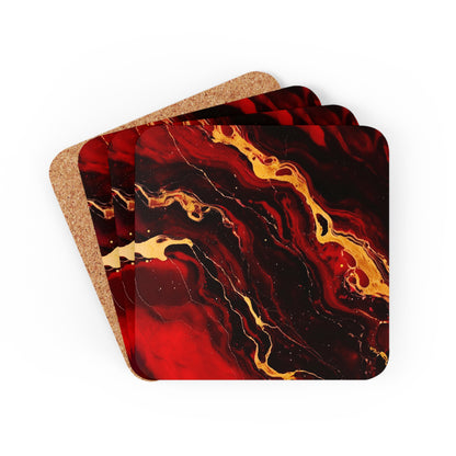 Crimson and Black Geode | Set of 4 Coasters