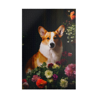 Corgi Amongst Flowers | Jigsaw Puzzle