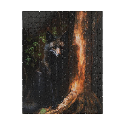Regal Black Fox in a Forest | Jigsaw Puzzle