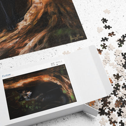 Regal Black Fox in a Forest | Jigsaw Puzzle