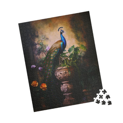 Peacock Perched Upon a Pedestal | Jigsaw Puzzle