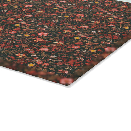 Cottage Florals Glass Cutting Board