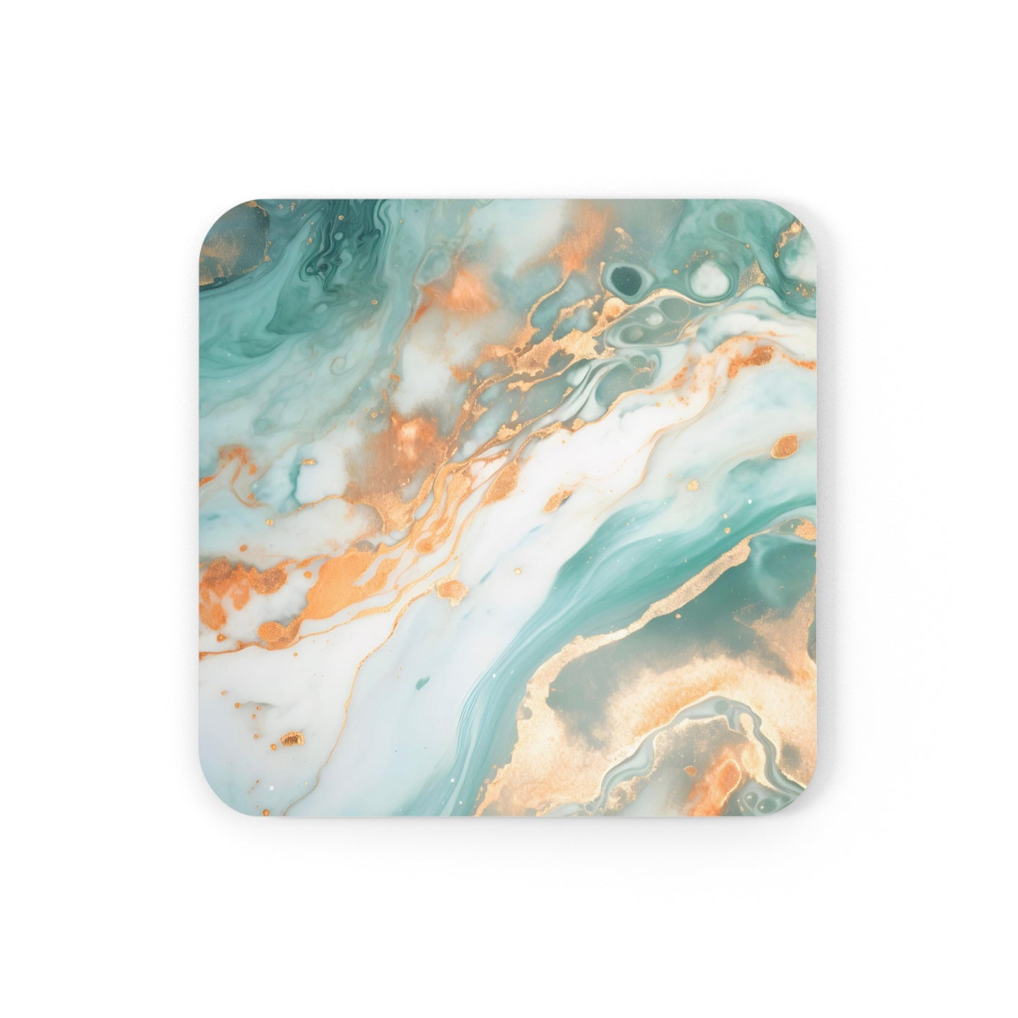 Soft Teal and Ivory Geode | Set of 4 Coasters