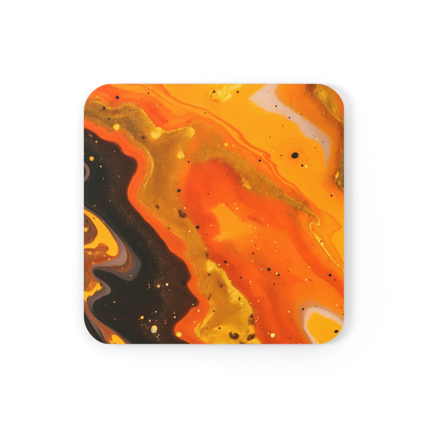 Terracotta, Yellow and Black Granite | Set of 4 Coasters