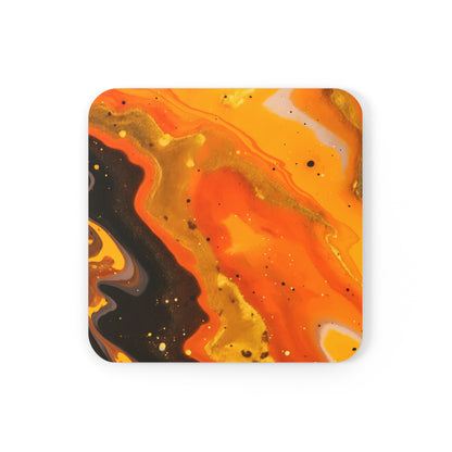 Terracotta, Yellow and Black Granite | Set of 4 Coasters