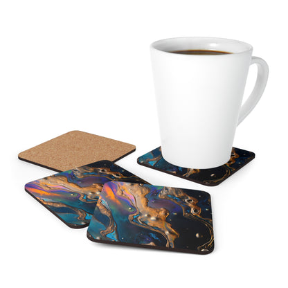 Iridescent Black Oil Geode | Set of 4 Coasters