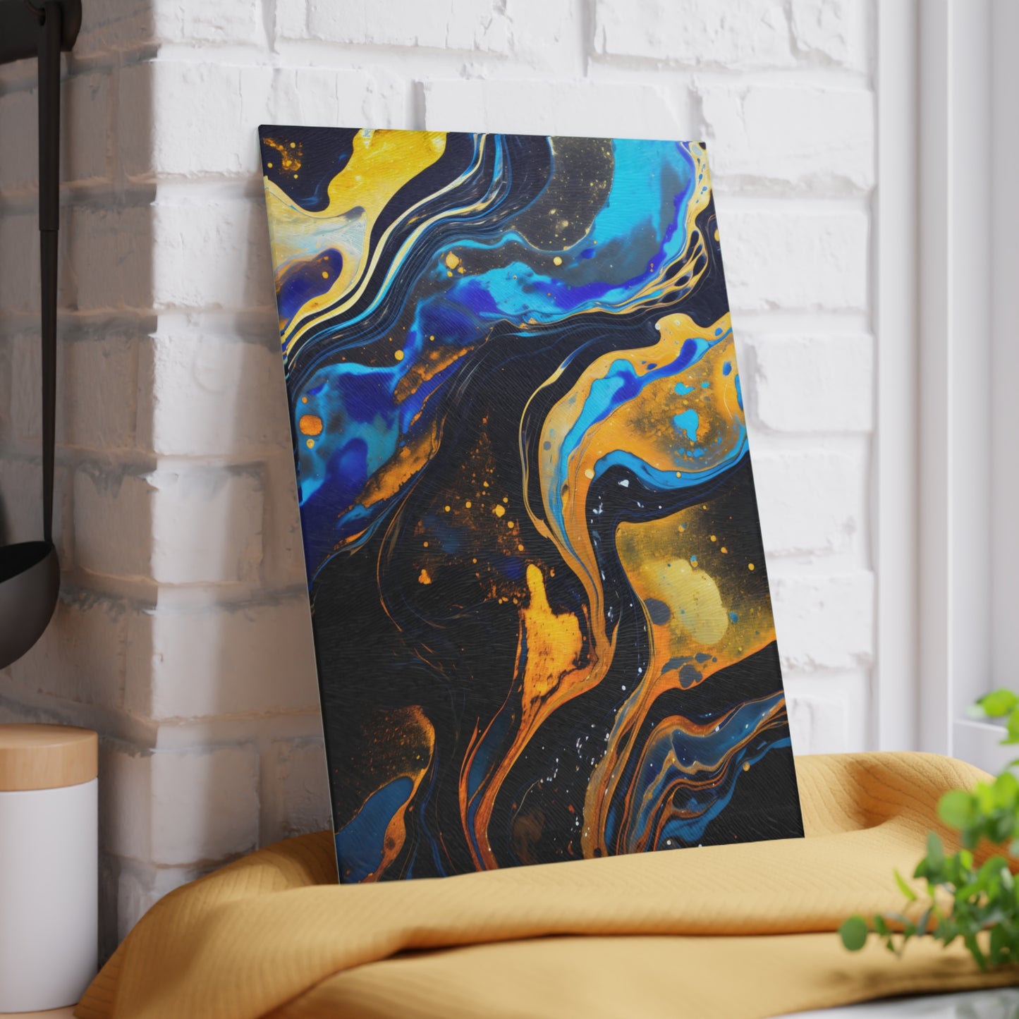 Black and Navy Celestial Glass Cutting Board