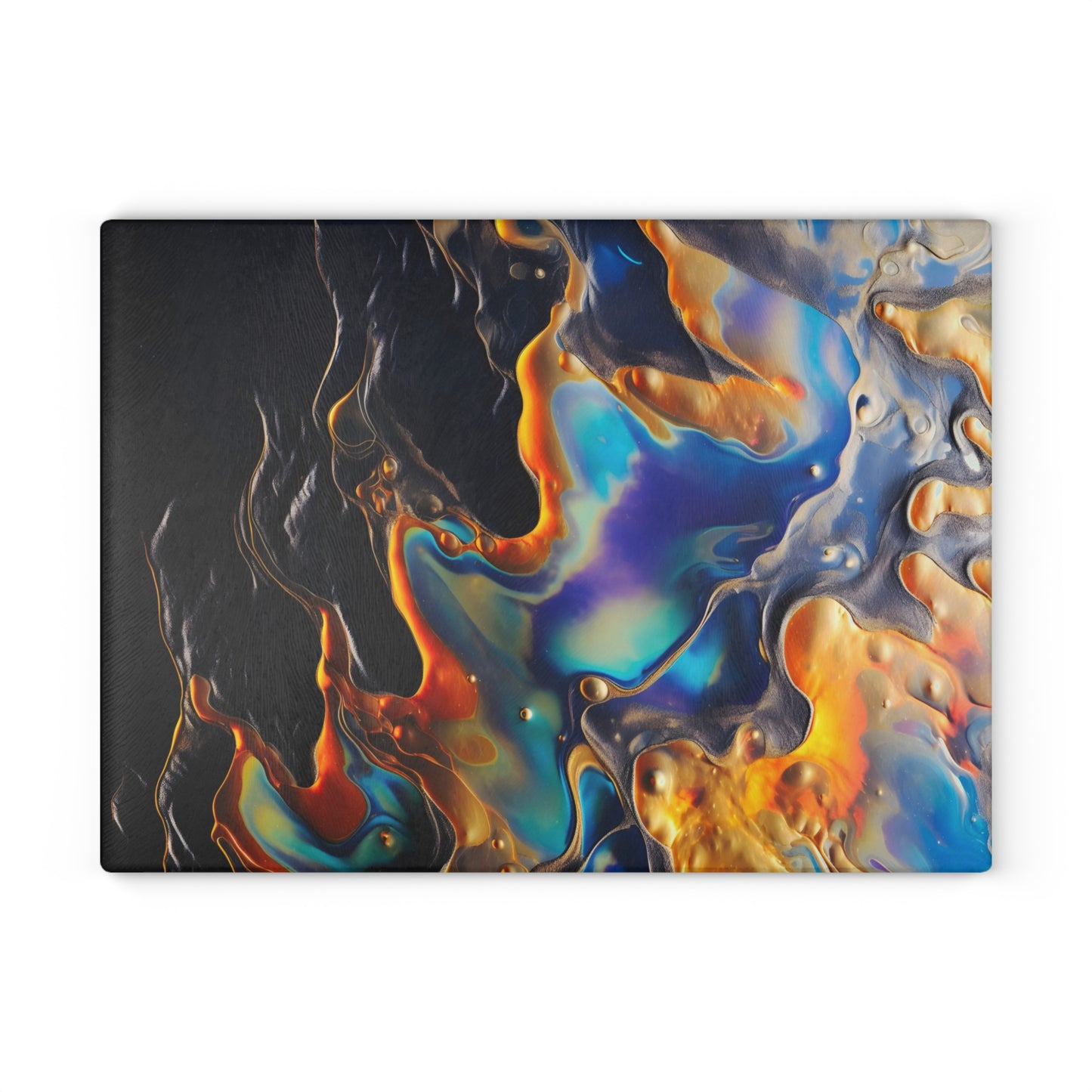 Iridescent Navy Blue Geode Glass Cutting Board