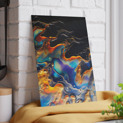 Iridescent Navy Blue Geode Glass Cutting Board