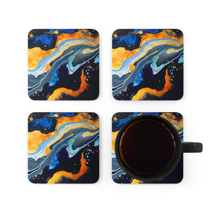 Black, Navy and Gold Celestial | Set of 4 Coasters