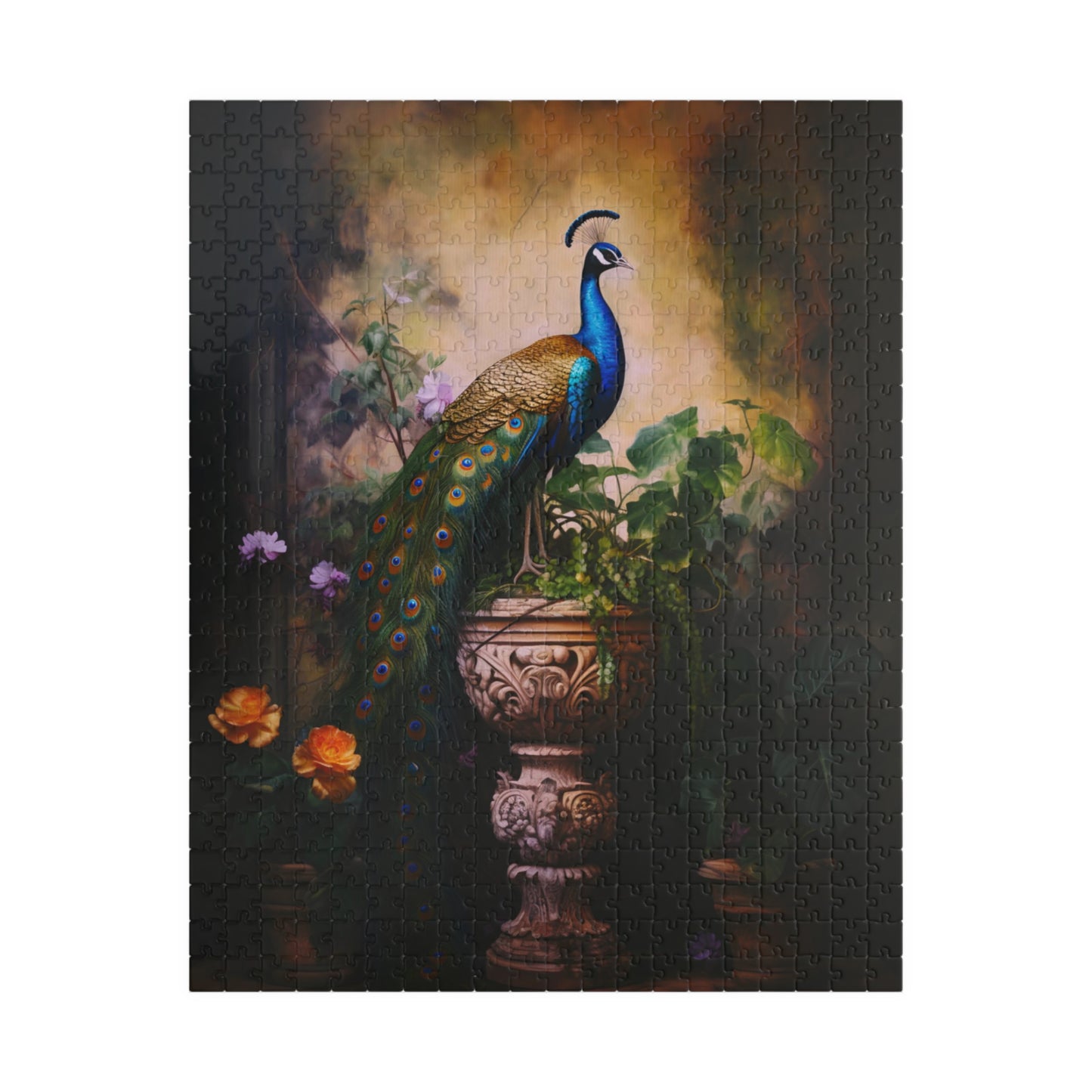 Peacock Perched Upon a Pedestal | Jigsaw Puzzle