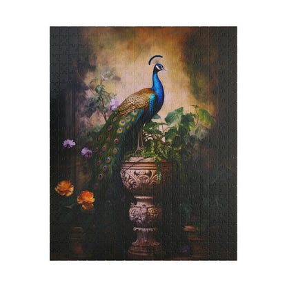 Peacock Perched Upon a Pedestal | Jigsaw Puzzle