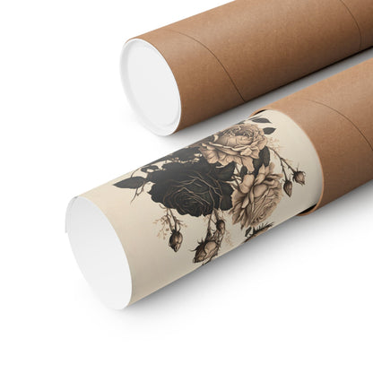 Black and Beige Antique Roses