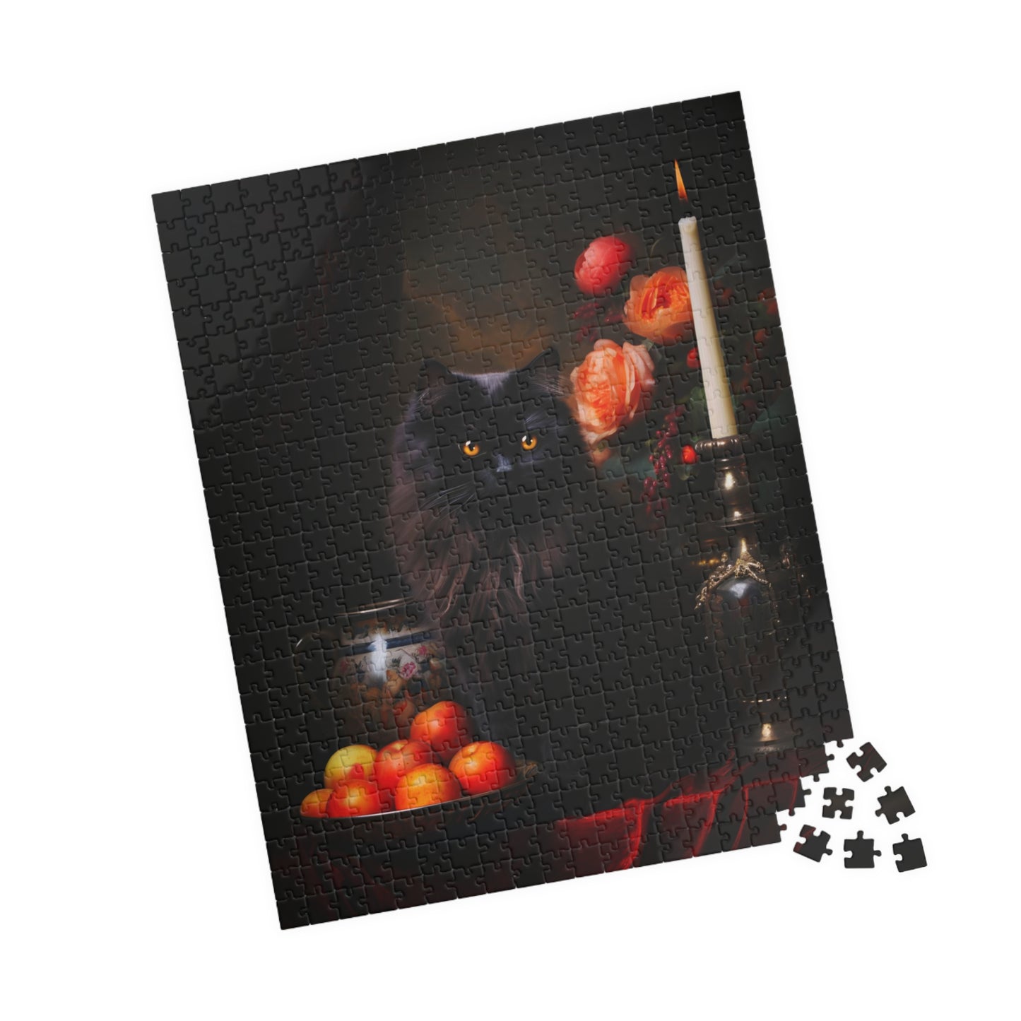 Black Persian with Fruit and Flowers | Jigsaw Puzzle