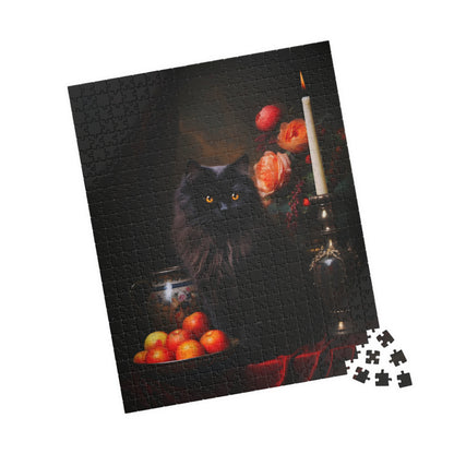 Black Persian with Fruit and Flowers | Jigsaw Puzzle