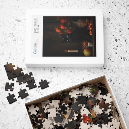 Black Cat with Flowers and Fruits | Jigsaw Puzzle