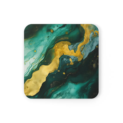 Dark Green and Teal Geode | Set of 4 Coasters