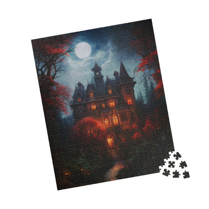 Moonlit Victorian Manor | Jigsaw Puzzle