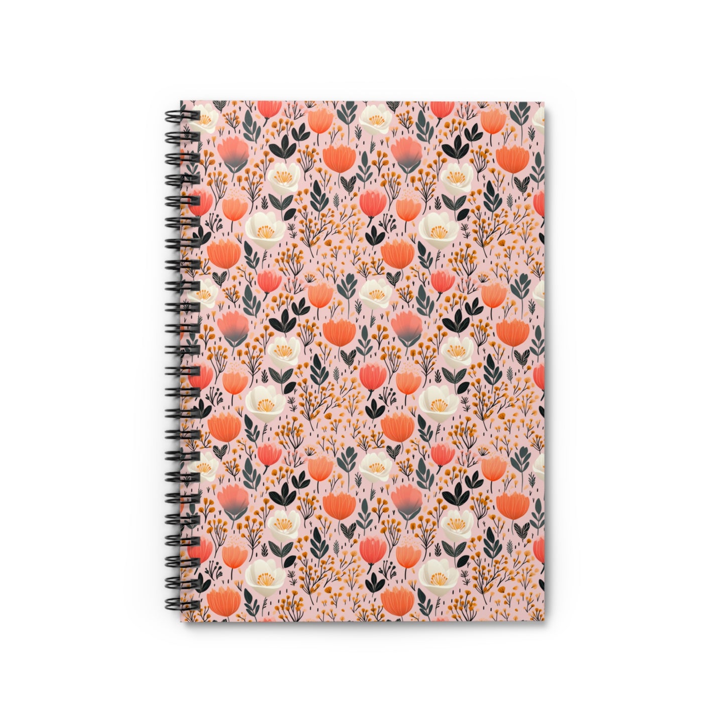 Floral Folk Whimsy | Ruled Line Spiral Notebook