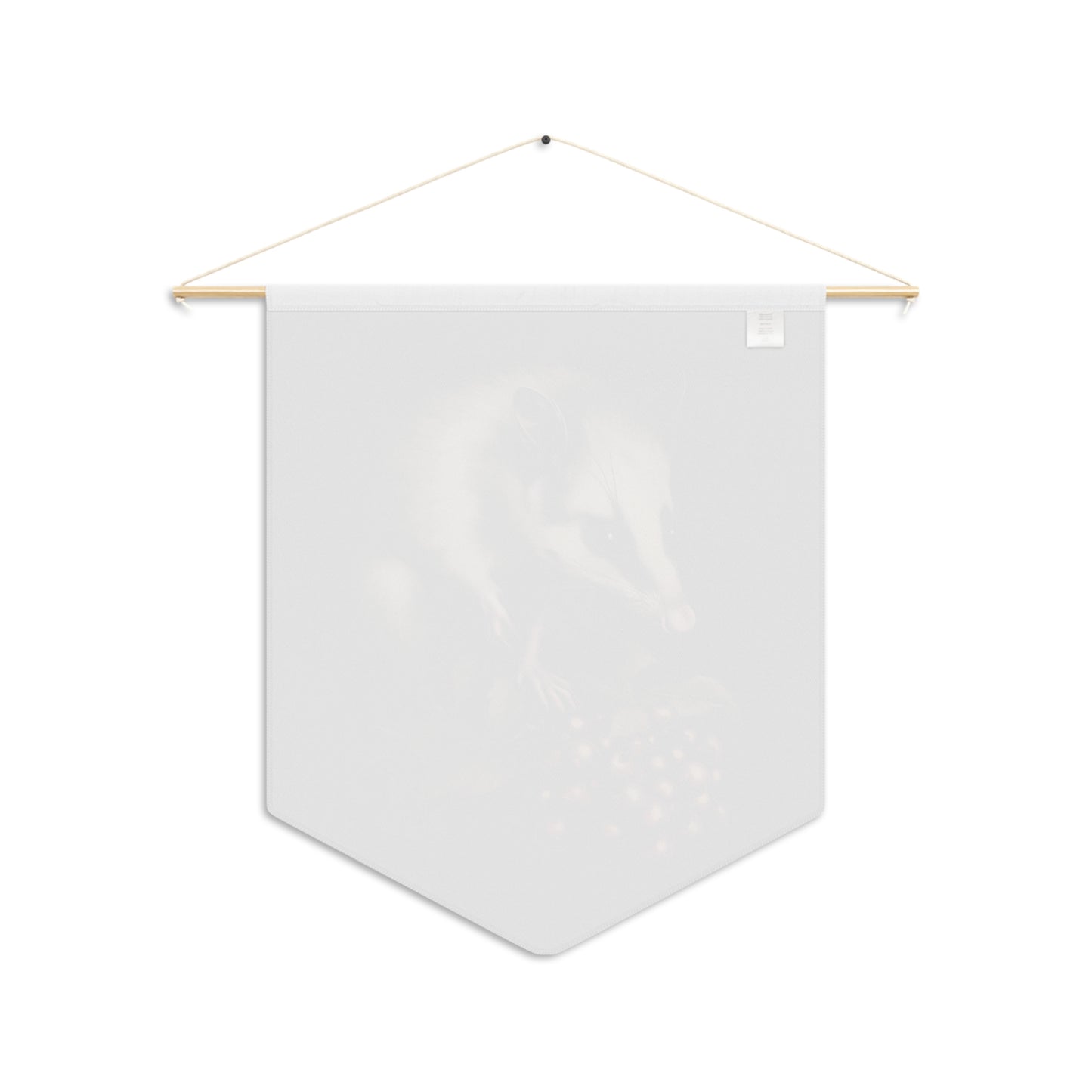 Opossum with Red Berries | Hanging Pennant