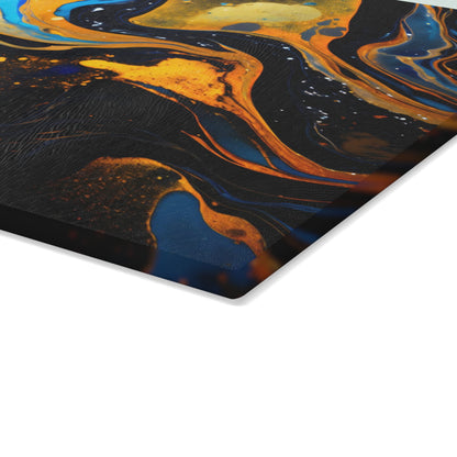 Black and Navy Celestial Glass Cutting Board