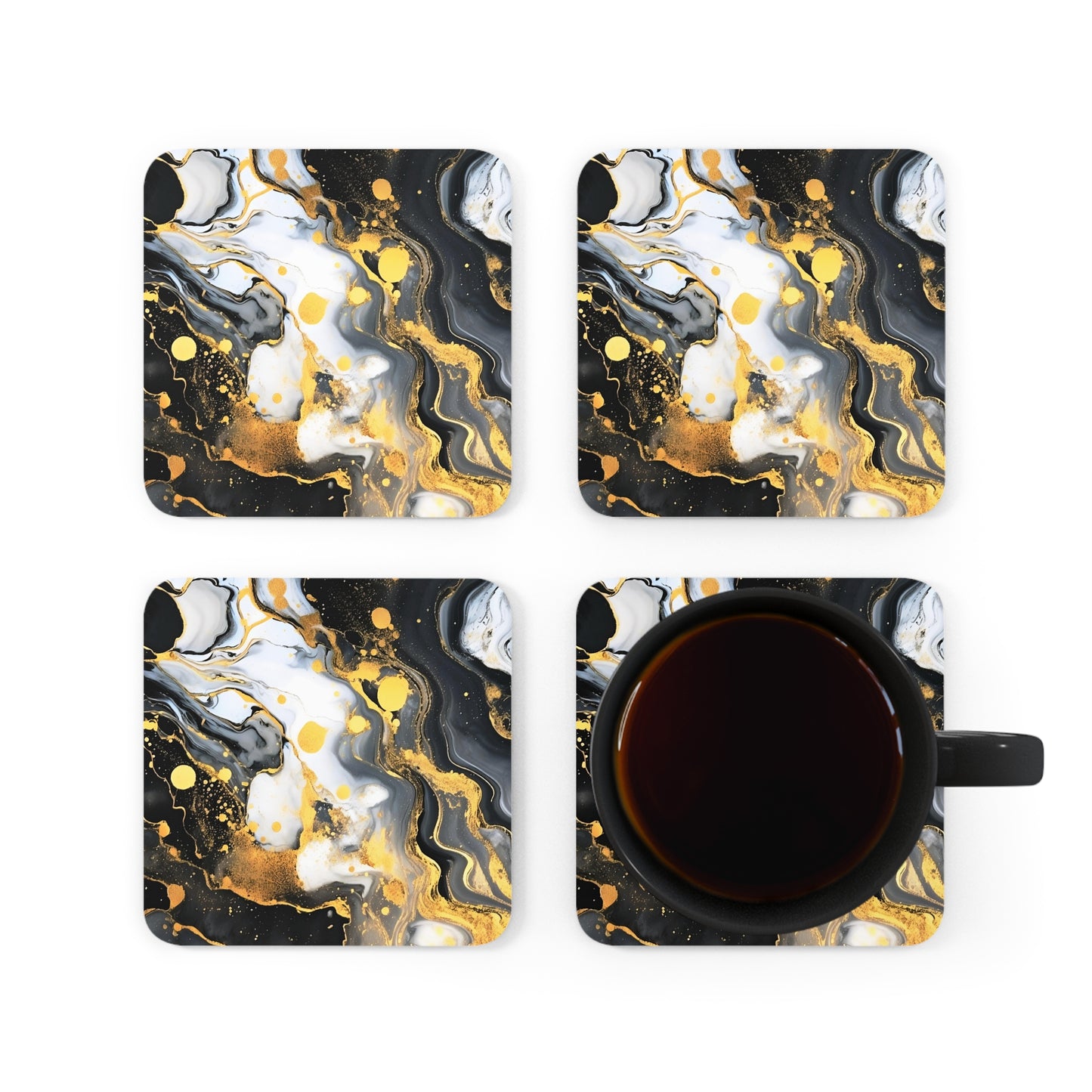 Black and Gray Geode | Set of 4 Coasters