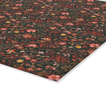 Cottage Florals Glass Cutting Board