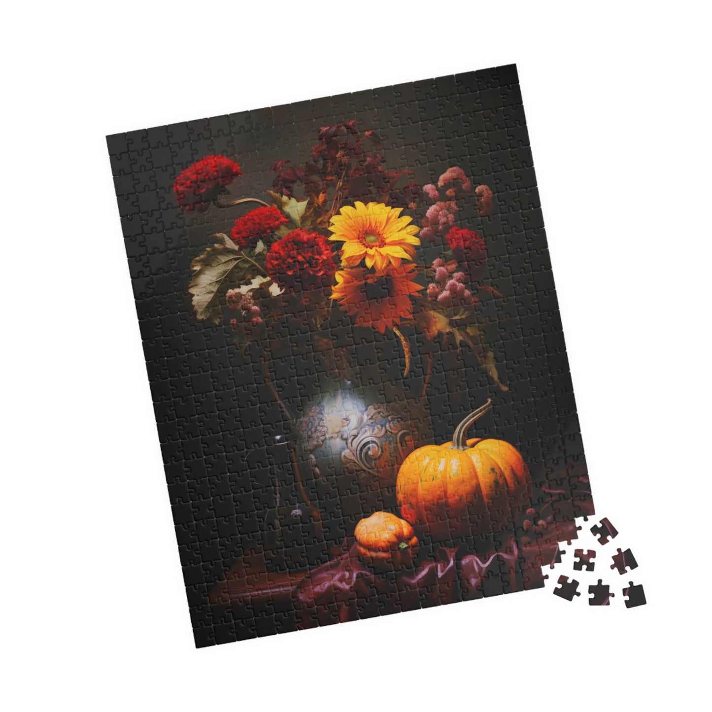 Autumn Flower Bouquet with Pumpkins | Jigsaw Puzzle