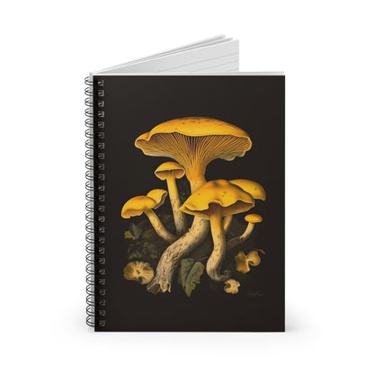 Yellow Chanterelle Mushrooms | Ruled Line Spiral Notebook