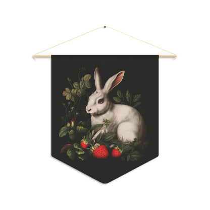 White Rabbit with Horns | Hanging Pennant