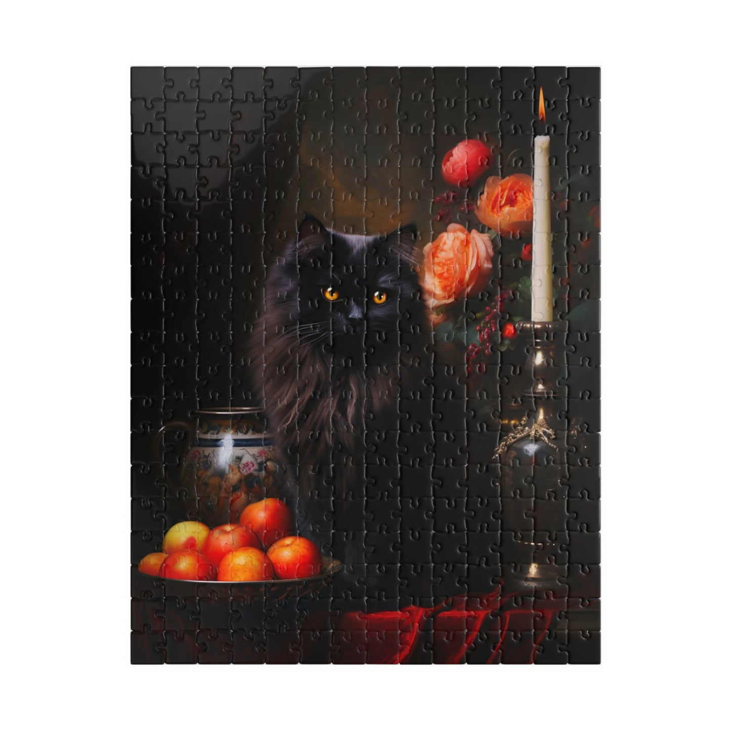 Black Persian with Fruit and Flowers | Jigsaw Puzzle