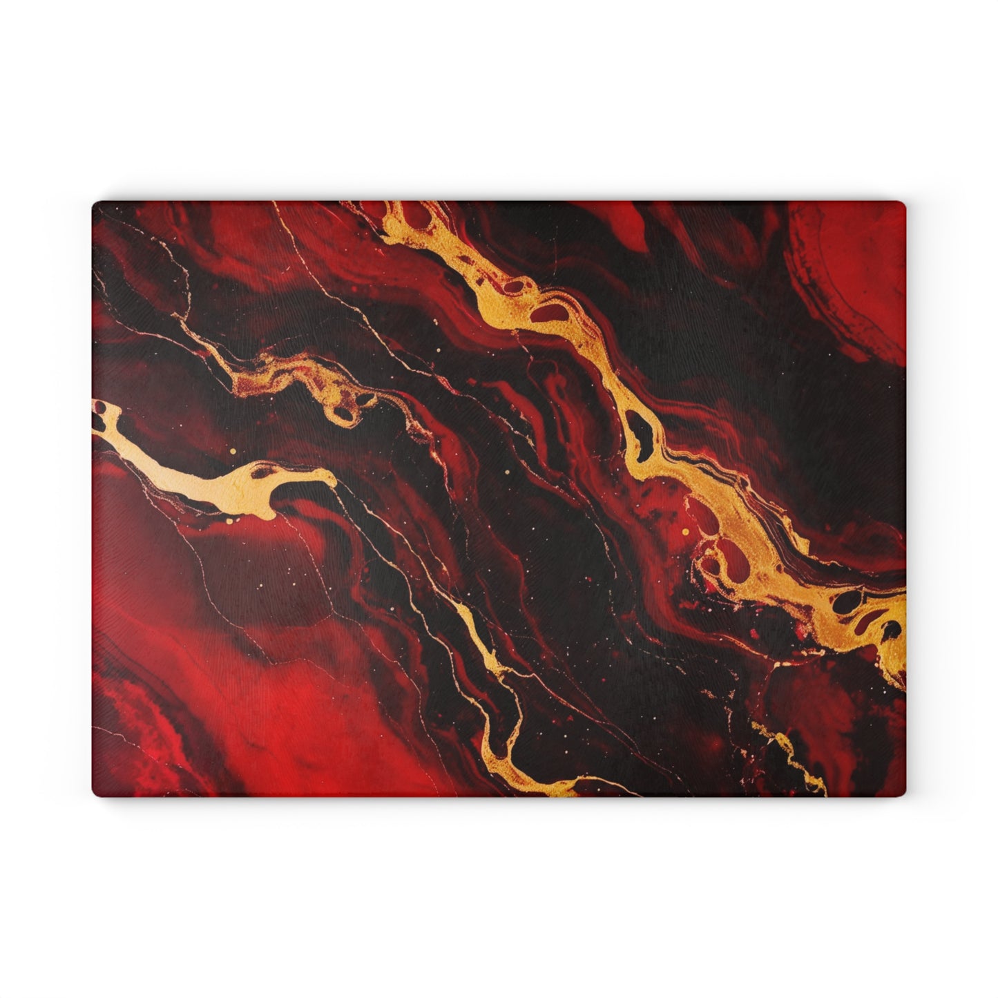Crimson and Black Marble Glass Cutting Board