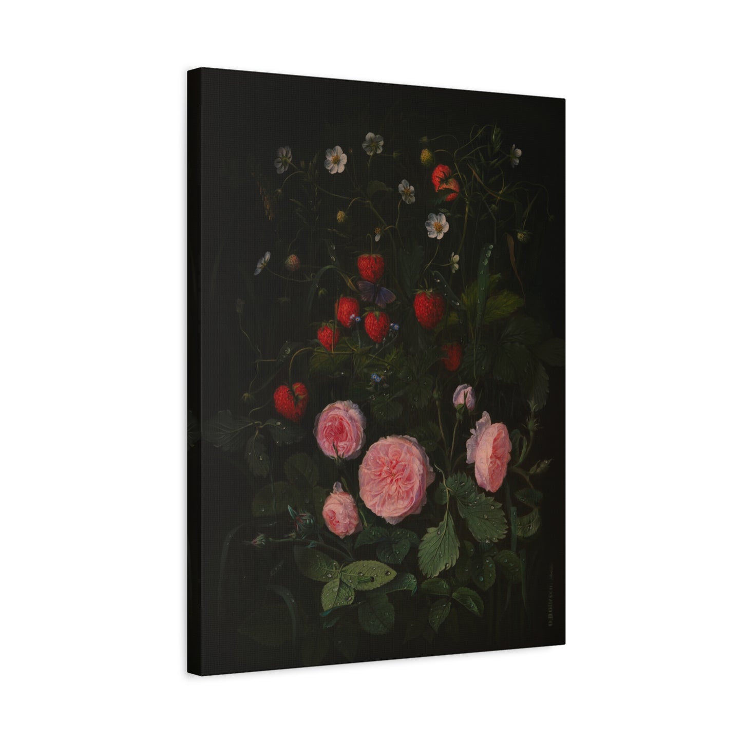 Still Life with Strawberries and Roses Canvas Print