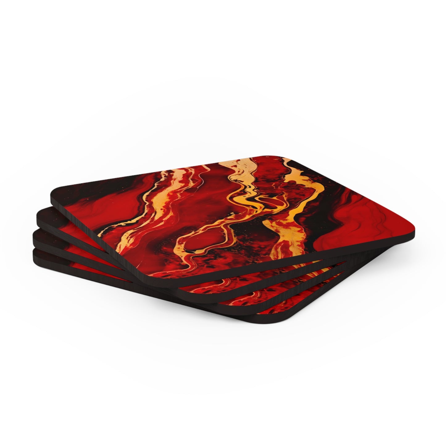 Crimson, Black and Gold Geode | Set of 4 Coasters