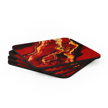 Crimson, Black and Gold Geode | Set of 4 Coasters