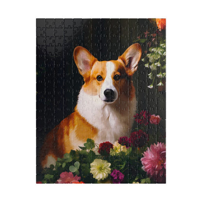Corgi Amongst Flowers | Jigsaw Puzzle