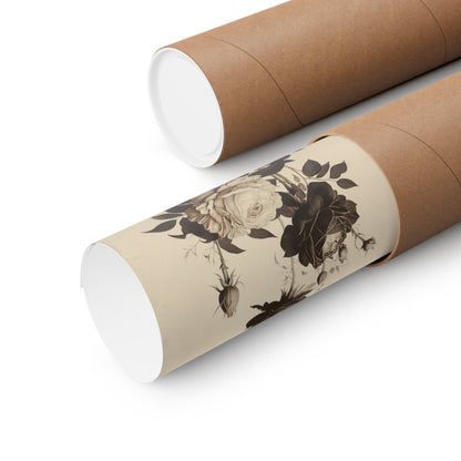 Ivory and Black Vintage Roses