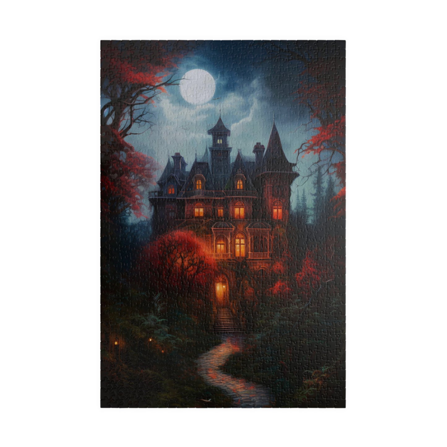 Moonlit Victorian Manor | Jigsaw Puzzle