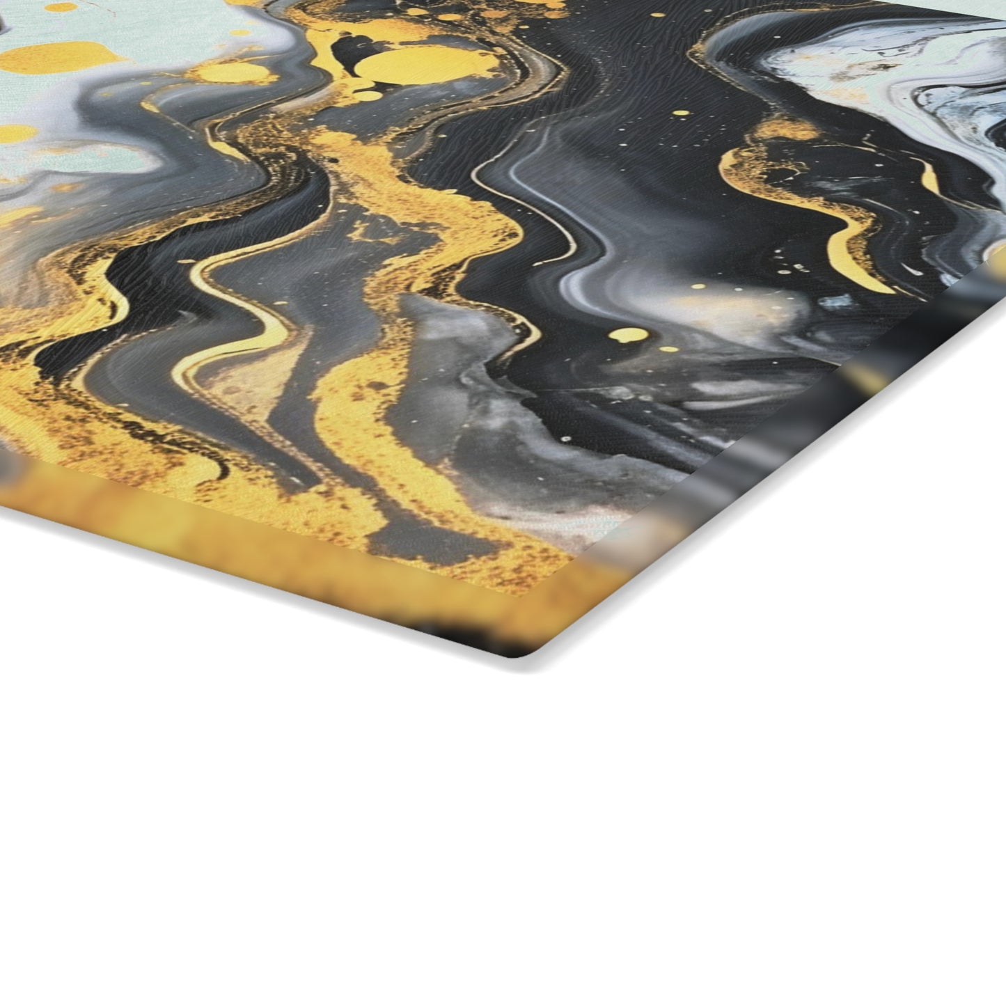 Black and Gray Marble Glass Cutting Board