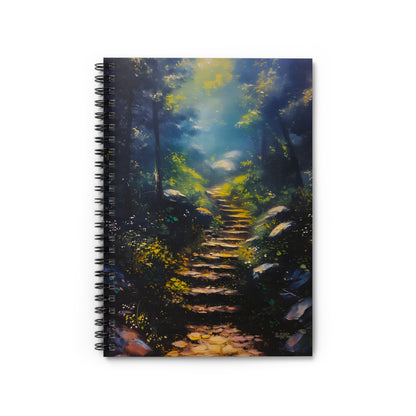 Hidden Forest Pathway | Ruled Line Spiral Notebook