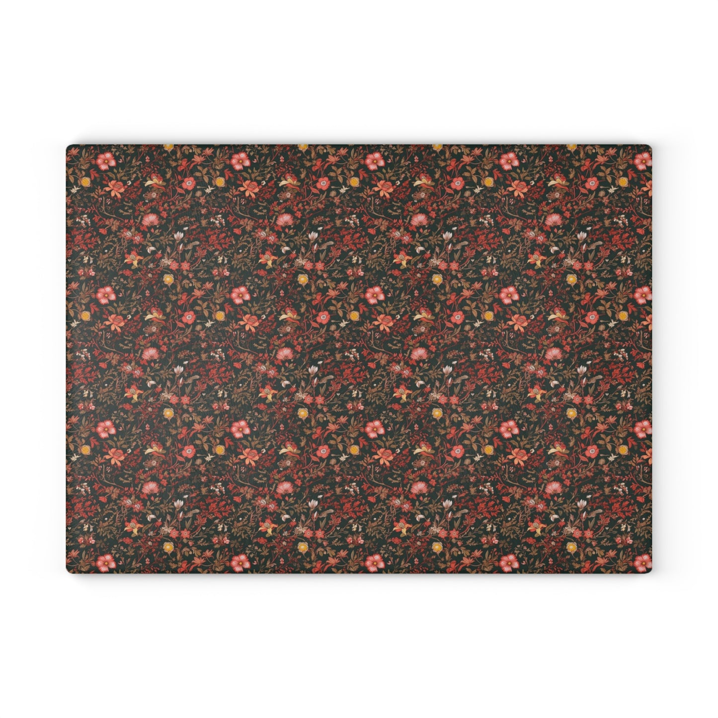 Cottage Florals Glass Cutting Board